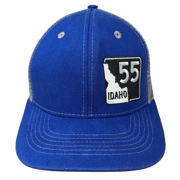 Idaho 55 Snapback Trucker Hat Blue OS Adjustable Mesh Back Arcadian Outfitters - Picture 1 of 9